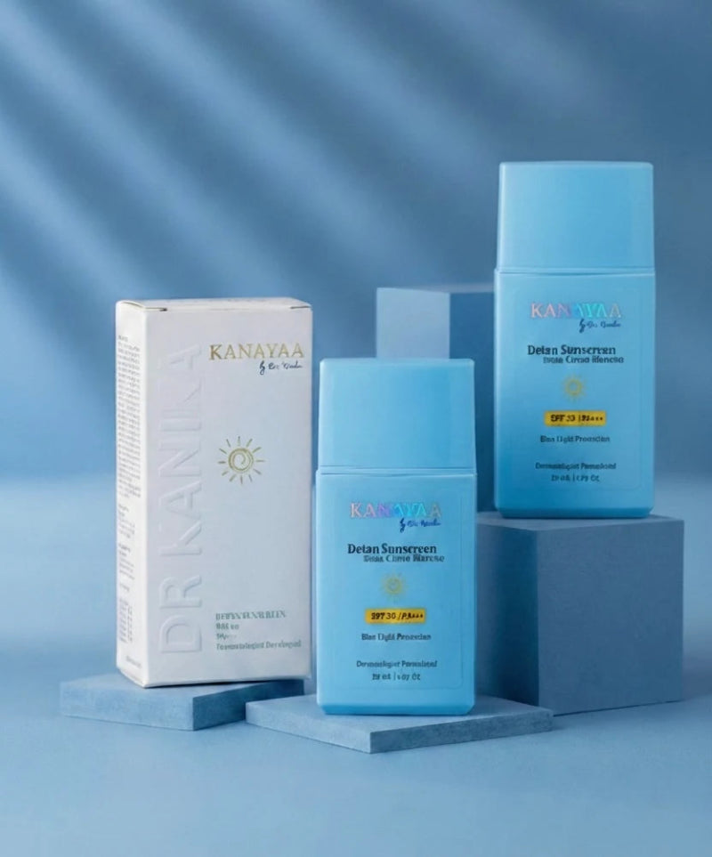 Kanayaa Detan Sunscreen SPF 50 with zero white cast for Indian skin